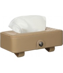 علبة مناديل جلد - بيج