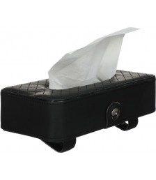 علبة مناديل جلد - اسود