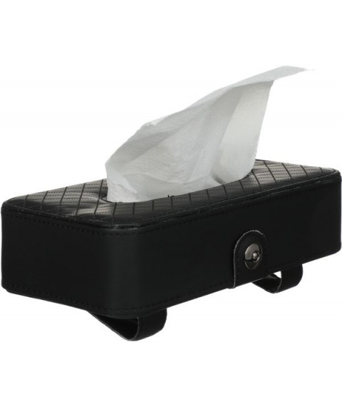 علبة مناديل جلد - اسود