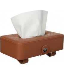علبة مناديل جلد - كافية