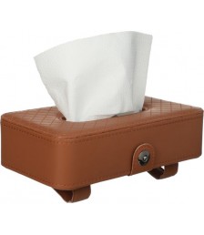 علبة مناديل جلد - كافية