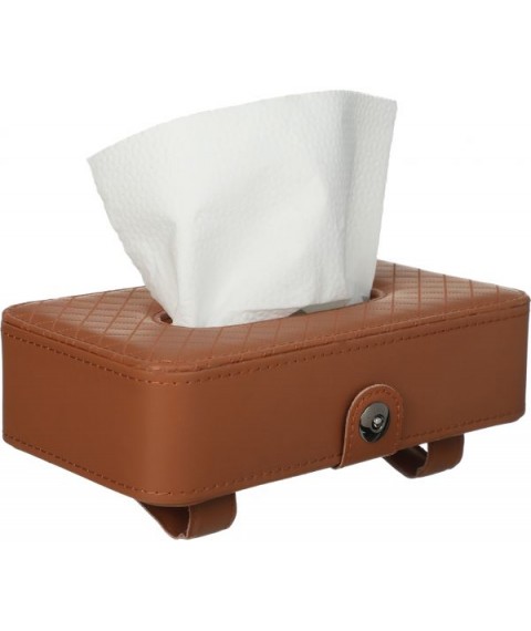 علبة مناديل جلد - كافية