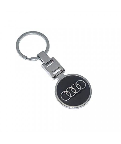 ميداليه مفاتيح سياره أودي من المعدن المطلى نيكل لامع لوجو على الوجهين