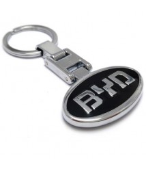 ميداليه مفاتيح سياره بي واي دي من المعدن المطلى نيكل لامع لوجو على الوجهين