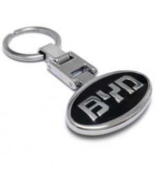 ميداليه مفاتيح سياره بي واي دي من المعدن المطلى نيكل لامع لوجو على الوجهين