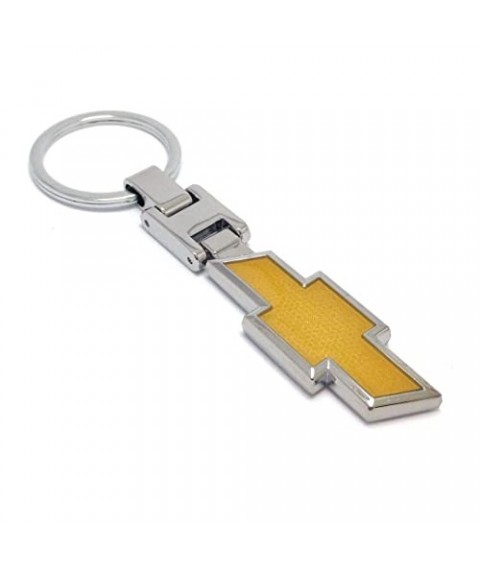 ميداليه مفاتيح سياره شيفروليه  من المعدن المطلى نيكل لامع لوجو على الوجهين