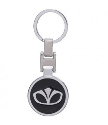 ميداليه مفاتيح سياره دايو من المعدن المطلى نيكل لامع لوجو على الوجهين