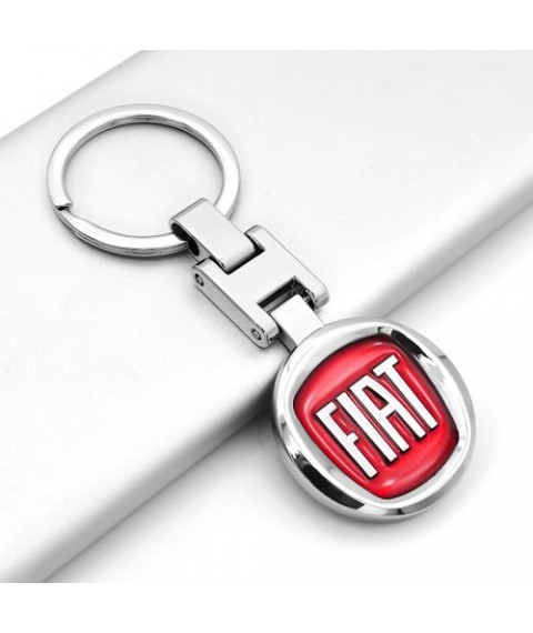 ميداليه مفاتيح سياره فيات من المعدن المطلى نيكل لامع لوجو على الوجهين