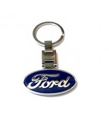 ميداليه مفاتيح سياره فورد من المعدن المطلى نيكل لامع لوجو على الوجهين