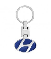 ميداليه مفاتيح سياره هيونداي من المعدن المطلى نيكل لامع لوجو على الوجهين