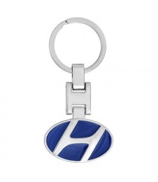 ميداليه مفاتيح سياره هيونداي من المعدن المطلى نيكل لامع لوجو على الوجهين