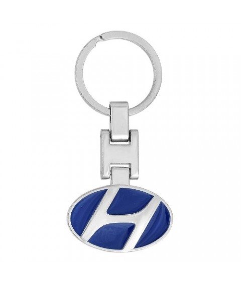 ميداليه مفاتيح سياره هيونداي من المعدن المطلى نيكل لامع لوجو على الوجهين