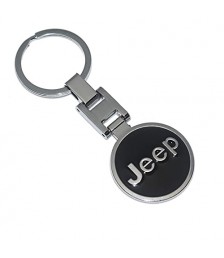 ميداليه مفاتيح سياره جيب من المعدن المطلى نيكل لامع لوجو على الوجهين