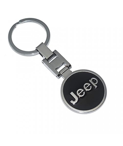 ميداليه مفاتيح سياره جيب من المعدن المطلى نيكل لامع لوجو على الوجهين