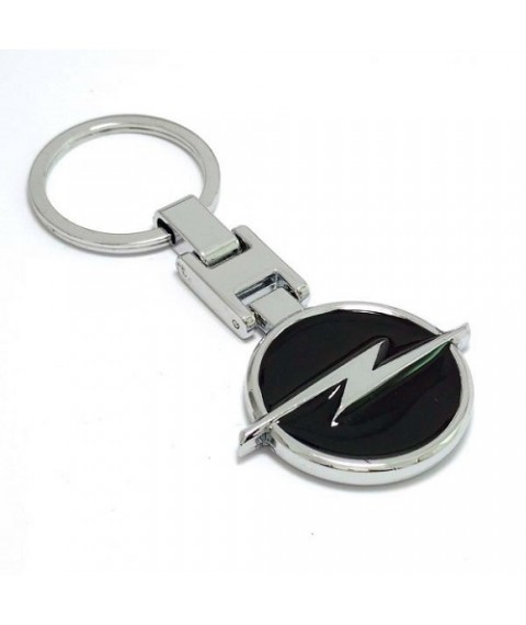 ميداليه مفاتيح سياره أوبل من المعدن المطلى نيكل لامع لوجو على الوجهين