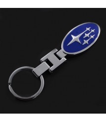 ميداليه مفاتيح سياره سوبارو من المعدن المطلى نيكل لامع لوجو على الوجهين