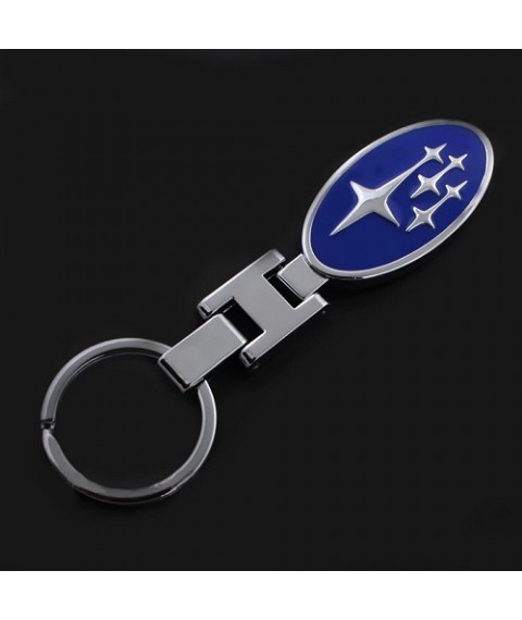 ميداليه مفاتيح سياره سوبارو من المعدن المطلى نيكل لامع لوجو على الوجهين