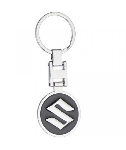 ميداليه مفاتيح سياره سوزوكي من المعدن المطلى نيكل لامع لوجو على الوجهين