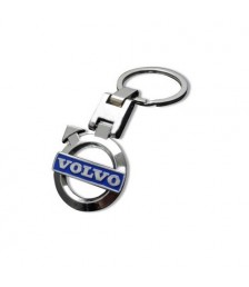 ميداليه مفاتيح سياره فولفو من المعدن المطلى نيكل لامع لوجو على الوجهين