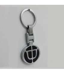 ميداليه مفاتيح سياره بريليانس من المعدن المطلى نيكل لامع لوجو على الوجهين