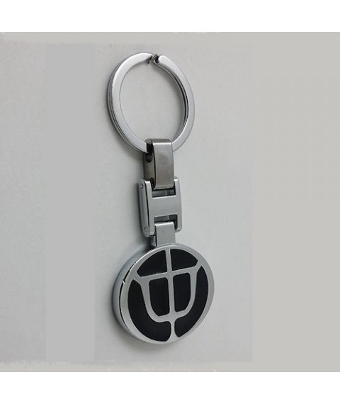 ميداليه مفاتيح سياره بريليانس من المعدن المطلى نيكل لامع لوجو على الوجهين