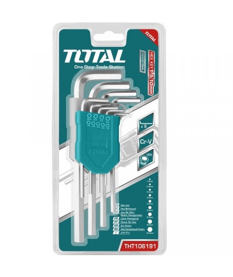 طقم 9 قطع مفتاح النكيه سداسي متعدد المقاسات من توتال THT106191