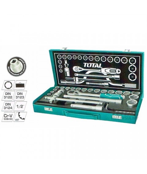 طقم لقم 24 قطعه نص بوصه من توتال THT141253