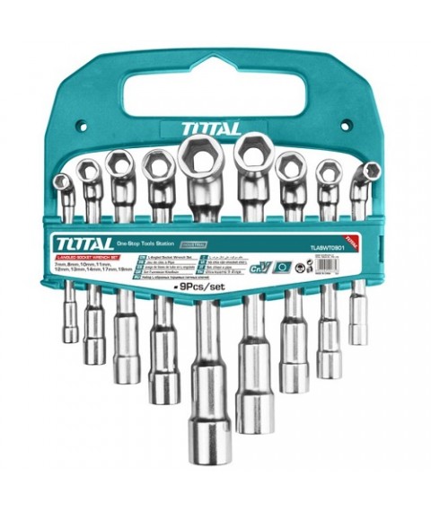 طقم 9 قطع مفتاح ربط زاوية حرف L من توتال  TLASWT0901