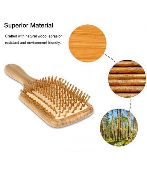  مشط تدليك خشبي صغير الحجم ومريح للرأس ، مشط فرشاة شعر من الخشب الطبيعي