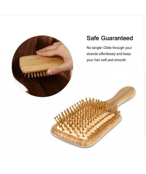  مشط تدليك خشبي صغير الحجم ومريح للرأس ، مشط فرشاة شعر من الخشب الطبيعي