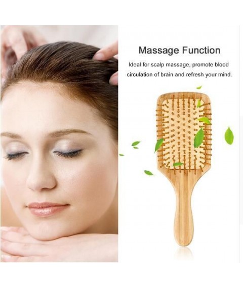  مشط تدليك خشبي صغير الحجم ومريح للرأس ، مشط فرشاة شعر من الخشب الطبيعي