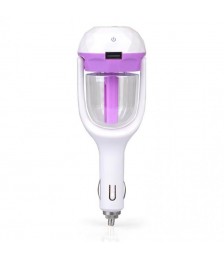 فواحة ومرطب سيارة يعمل باللمس مع منفذ يو اس بي للشحن, ابيض/بنفسجي