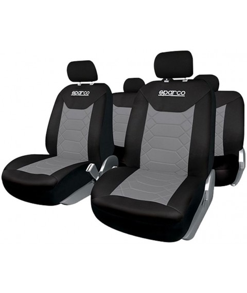 سباركو غطاء لمقعد السيارة - اسود/رمادي