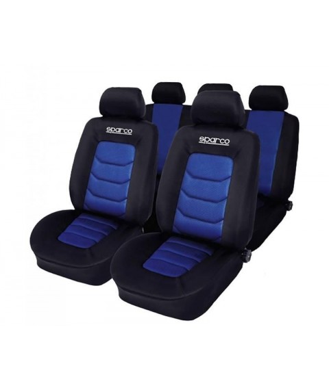 سباركو غطاء لمقعد السيارة - أزرق/اسود