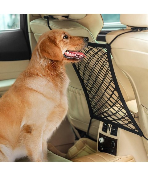 شبكة تخزين بين المقعدين ومنظم ومانع عبور الحيوانات الاليفة للمقاعد الامامية