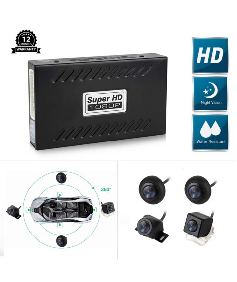  كاميرا مراقبة DVR بنظام عين الطيور للسيارة بعرض قمر صناعي 360 درجة يونيفرسال  لجميع السيارات