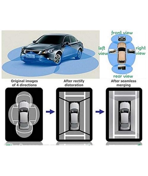  كاميرا مراقبة DVR بنظام عين الطيور للسيارة بعرض قمر صناعي 360 درجة يونيفرسال  لجميع السيارات