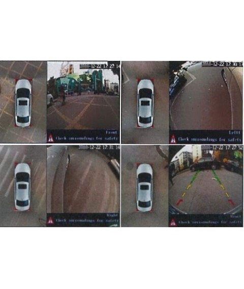  كاميرا مراقبة DVR بنظام عين الطيور للسيارة بعرض قمر صناعي 360 درجة يونيفرسال  لجميع السيارات