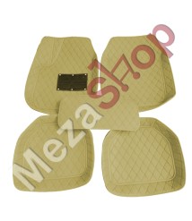 دواسات 7D لجميع انواع السيارات يونيفرسال خمس قطع - لون بيج