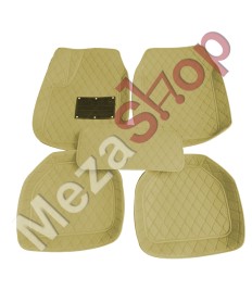 دواسات 7D لجميع انواع السيارات يونيفرسال خمس قطع - لون بيج