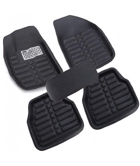 طقم دواسات ثري دي للسيارة 5 قطع - اسود