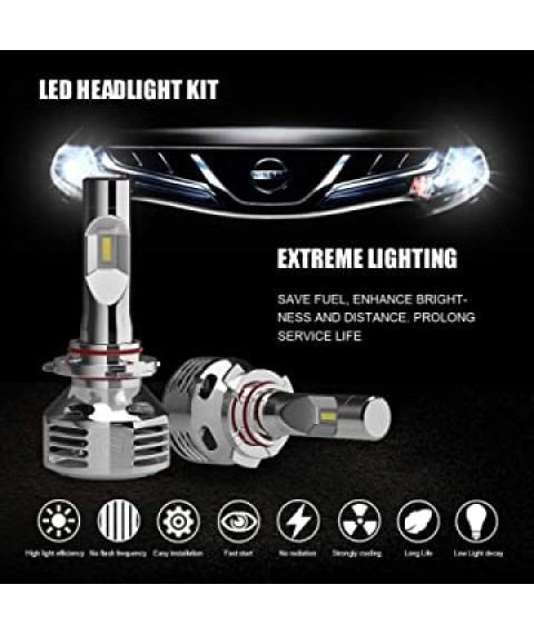 مصباح LED امامي تكنولوجيا ياباني قوي من جي بي ان اي موديل R1 H7 15000LM/300W.