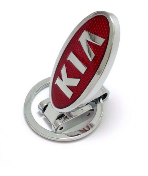 ميداليه مفاتيح سياره كيا من المعدن المطلى نيكل لامع لوجو على الوجهين