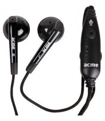  سماعة اذن مع الميكروفون تحكم فى مستوى الصوت اسود - HE 09 - من اكمى