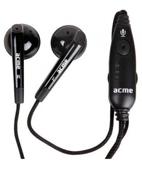  سماعة اذن مع الميكروفون تحكم فى مستوى الصوت اسود - HE 09 - من اكمى