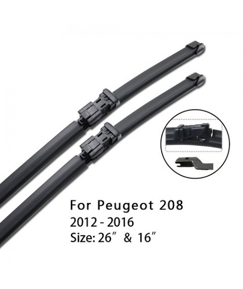 شفرات المساحات لسيارة بيجو 208 الزجاج الأمامي  