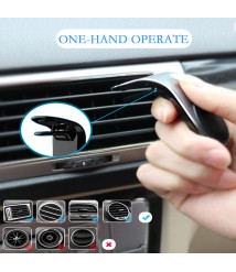 حامل مغناطيسي على شكل حرف L يثبت على فتحة تهوية السيارة  للهواتف الذكية اللون اسود 