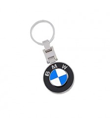 ميداليه مفاتيح سياره بى ام دبليو من المعدن المطلى نيكل لامع لوجو على الوجهين