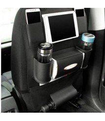 منظم كرسى لجميع السيارات  جلد  اللون اسود