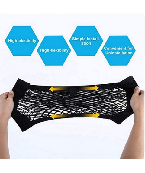 شبكة تخزين صندوق السيارة ، قطعة من شبكة تخزين شنطة السيارة ، منظم وملصق جداري شبكى من النايلون إضافة إلى حقيبة السيارة